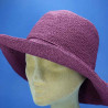 Chapeau cloche Raphia bord moyen prune femme : couleur - prune, Taille Réglable - de 54 à 58cm lien intérieur