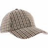 Casquette noir baseball laine polyester homme hermann : couleur - pied de poule, Taille Réglable -  de 54cm à 61 cm