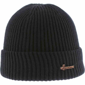 Bonnet court uni avec revers pour homme et femme noir hermann