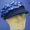 Casquette gavroche femme fantaisie en laine polyester bleu petit plateau : couleur - bleu-02, taille - Elastiqué 54 à 57cm