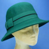 chapeau cloche rétro feutre de laine femme vert : couleur - vert , taille - 56.57cm