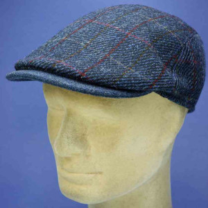 casquette forme anglaise homme  en harris tweed navy