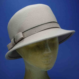 chapeau feutre de laine femme bords moyens beige