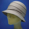 chapeau cloche feutre de laine retro femme bords avant et arrière asymétriques beige : couleur - beige, Mixte - Femme, taille - 56.57cm