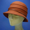 chapeau cloche feutre de laine retro femme bords avant et arrière asymétriques rouille : couleur - rouille, Mixte - Femme, taille - 56.57cm