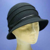 chapeau cloche feutre de laine retro femme bords avant et arriére asymétriques noir : couleur - noir, Mixte - Femme, taille - 56.57cm