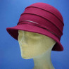 chapeau cloche feutre de laine retro femme bords avant et arrière asymétriques framboise : couleur - framboise, Mixte - Femme, taille - 56.57cm