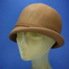 chapeau année 30 feutre de laine retro femme bords asymétriques camel : couleur - camel-, Mixte - Femme, taille - 56.57cm