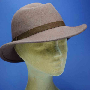 chapeau feutre de laine femme calotte asymétrique castor