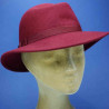 chapeau feutre de laine femme calotte asymétrique rubis : couleur - rubis, Mixte - Femme, taille - 56.57cm