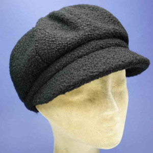 Gavroche casquette femme bouclette polyester noir