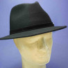 Chapeau feutre de laine traveler noir garniture cuir fléchet : couleur - noir, Mixte - Homme et Femme, taille - 59cm