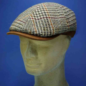 casquette fabriquée en France haut de gamme visière cuir HARRIS TWEED FLECHET