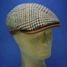 casquette fabriquée en France haut de gamme visière cuir HARRIS TWEED FLECHET : couleur - marron 0, taille - 55cm