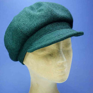 Casquette gavroche femme en laine doublure coton vert sapin