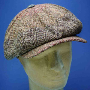 Casquette irlandaise peaky blinders laine chevron marron alfonso d'este