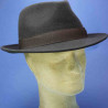 Chapeau feutre de laine fedora chocolat garniture gros grain coton : couleur - chocolat, Mixte - Homme et Femme, taille - 61cm