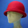 chapeau années 30 feutre de laine retro femme bords asymétriques rubis : couleur - rubis, Mixte - Femme, taille - M.56.57cm