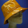Chapeau réglable imperméable pvc moutarde pour femme : couleur - moutarde, Mixte - Femme, Taille Réglable - par lacet de 54cm à 58cm