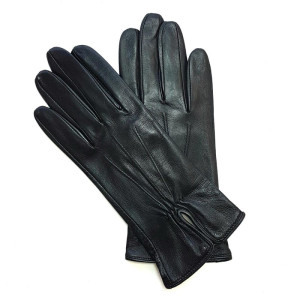 Gants en cuir d'agneau doublés soie julie femmes noir