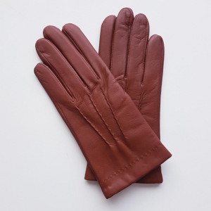 Gants cognac en cuir d'agneau pour homme