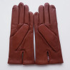 Gants cognac en cuir d'agneau pour homme : couleur - cognac, Taille mains d'hommes - 10