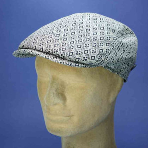 Casquette mode d'été damier bleu en lin coton