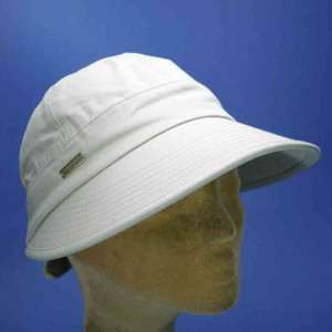 Casquette longue visière réglable coton beige UPF+50