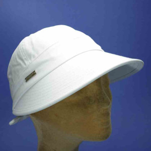 Casquette longue visière réglable coton blanc UPF+50