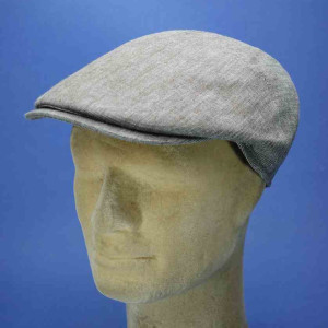 Casquette plate gatsby d'été en lin coton taupe