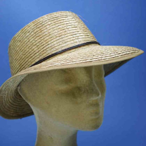 Casquette paille cousue de palmier longue visière naturel pour femme