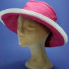 Capeline fashion coton rose grand bord femme : couleur - rose, taille - elastiqué de 54 cm à 58 cm