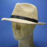 chapeau fedora raphia crochet femme et homme :  garniture - cuir, couleur - naturel, taille - 57cm