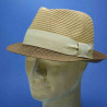 Chapeau trilby paille de papier cousue naturel homme et femme : couleur - naturel, taille - 55cm