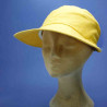 Casquette longue visière souple moutarde en lin pour femme : couleur - moutarde, taille - elastiqué de 54 cm à 58 cm