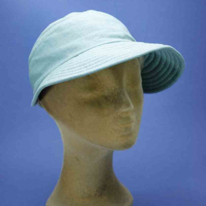 Casquette longue visière souple jade en lin pour femme