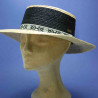 chapeau andalou paille cousue naturel noir pour femme : couleur - naturel/noir, taille - M.56.57cm