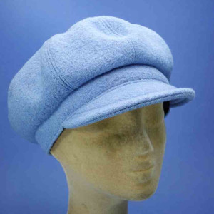 Casquette gavroche femme en laine doublure coton ciel
