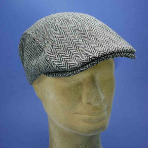 casquette chevron laine et soie beige