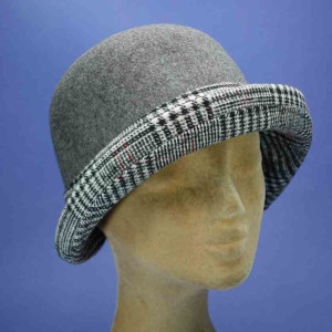 chapeau feutre de laine gris souris année 30 femme