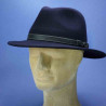 Chapeau feutre de laine traveler navy garniture cuir city : couleur - navy, taille - 57cm