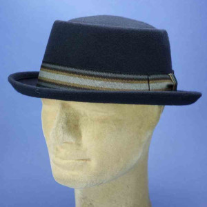 Chapeau feutre de laine PORK PIE marine