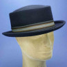 Chapeau feutre de laine PORK PIE marine : couleur - bleu marine, taille - 57cm