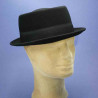 Chapeau feutre de laine PORK PIE noir : couleur - noir, taille - S.54.55cm
