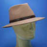 Chapeau feutre de laine traveler camel garniture cuir :  garniture - cuir, couleur - camel-, taille - S.54.55cm