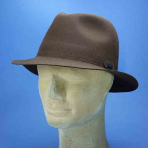 Chapeau haut de gamme feutre poil de lapin chocolat GUERRA