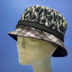 bob chapeau vintage laine doublé polaire marron