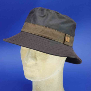 bob de pluie imperméable coton enduit brun