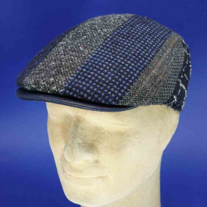 Casquette homme hiver laine patch bleu