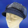Casquette gavroche femme en laine patch bleu : couleur - patch bleu, taille - unique de 54 cm à 58 cm